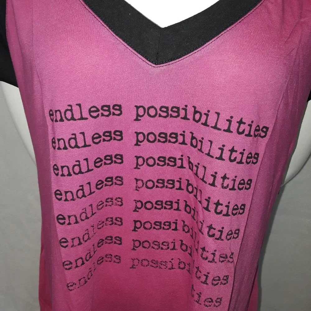 Endless Possibilities Pink Lotus Black & Hot Pink Tee Shirt - Picture 4 of 6